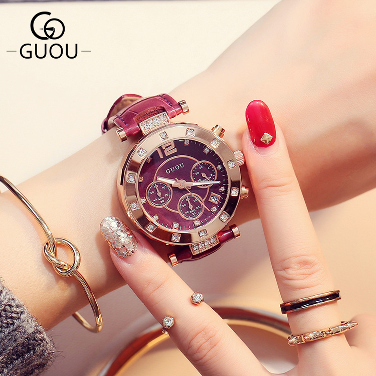 Luxury Watch Top 10 - 2018 GUOU üst marka moda lüks