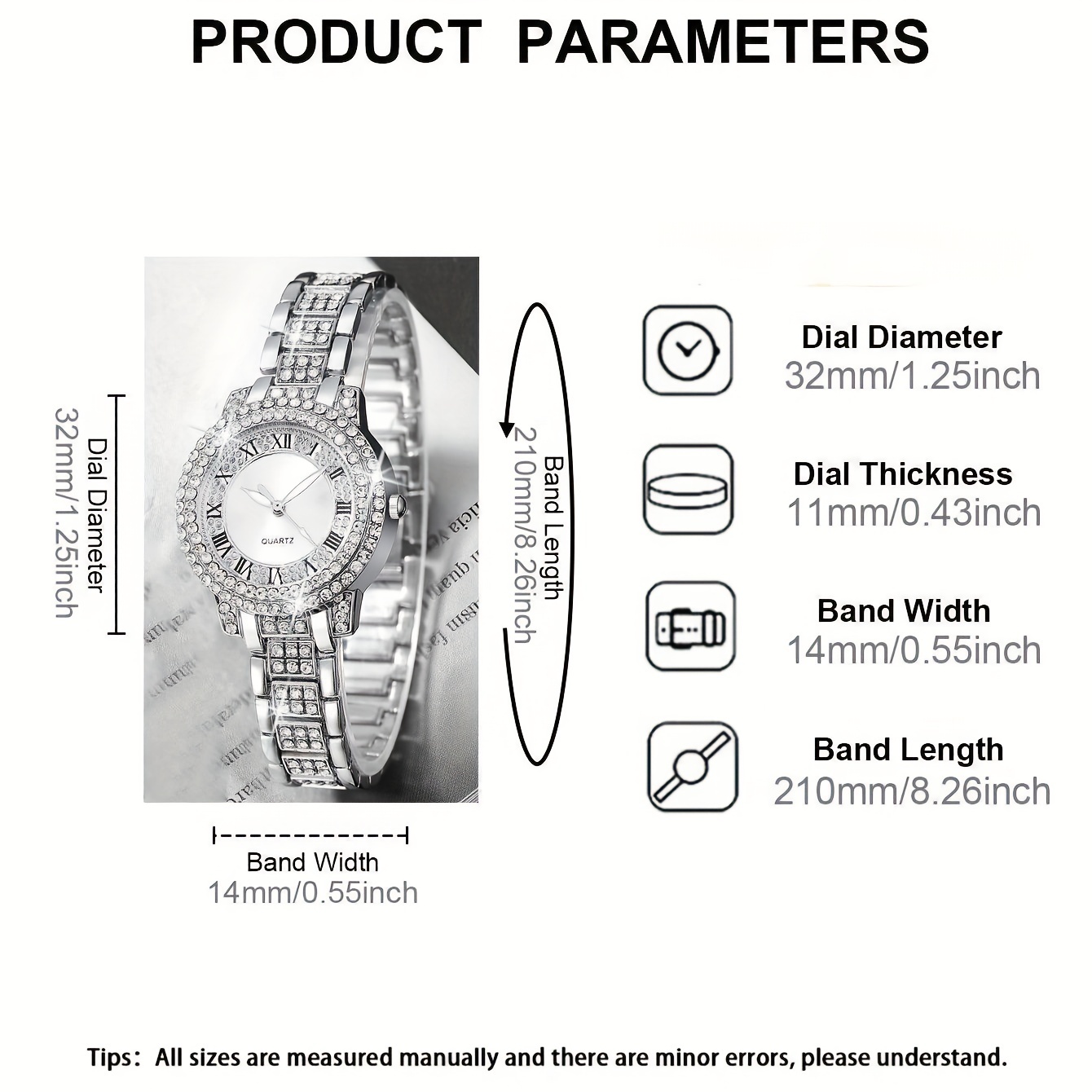6 adet/set Kadın Saati Lüks Rh - Luxury Watch Gift For Her incelemesi ve fiyatı