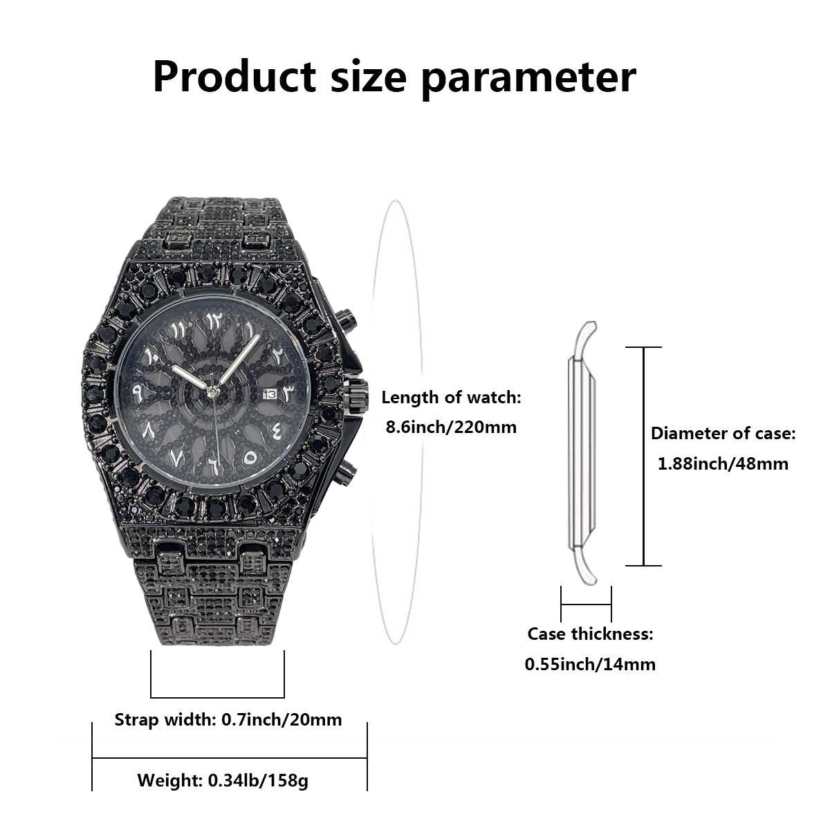 UNIGUET Cool Black Diamond Erk - Luxury Watch Iceberg incelemesi ve fiyatı