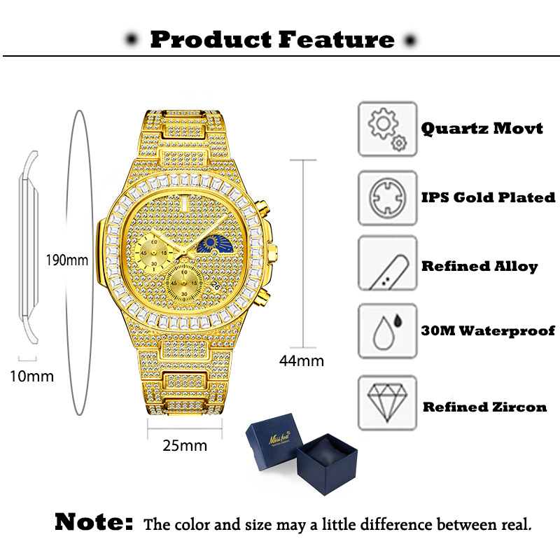 MISSFOX Lüks Altın Saatler Erk - Luxury Watch Iceberg incelemesi ve fiyatı